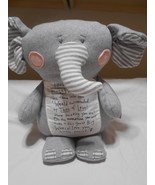 Demdaco &quot;Lift The Spirit&quot; 18&quot; Elephant Animal Plush Baby Love Saying EXC... - $171.70 MXN