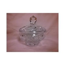 Vintage Crystal Covered Round Candy Nut Dish Swirl Pattern Lid Hexagon Starburst - £39.96 GBP