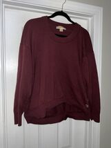 Michael Kors Merlot Lightweight Sweater Gold Buttons Large - $20.00