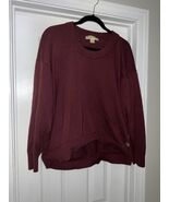 Michael Kors Merlot Lightweight Sweater Gold Buttons Large - $20.00