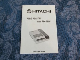 Hitachi Audio Adaptor AVA-1000 Operating Guide - £15.56 GBP