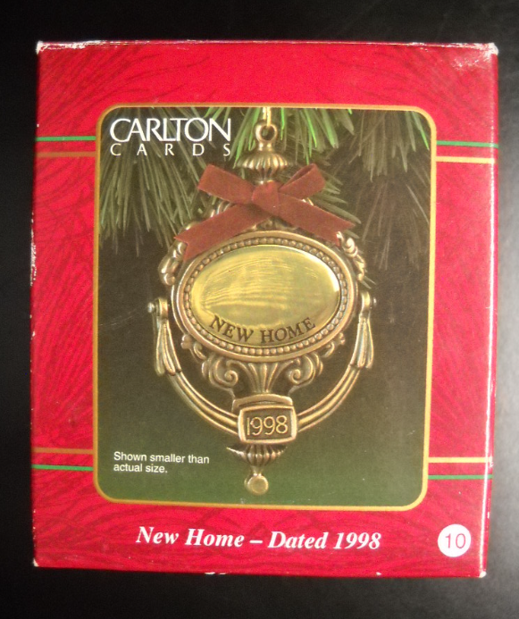 Primary image for Carlton Cards Heirloom Christmas Ornament 1998 New Home Door Knocker Boxed