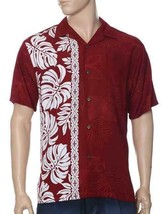 Hilo Hattie Mens Hawaiian Shirt Burgundy White Floral Prince Kuhio Big &amp;... - £55.14 GBP