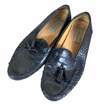 Mezlan Vintage Black Loafers Leather Shoes Size 10 M Coral Tassel Dress Shoe - £43.02 GBP
