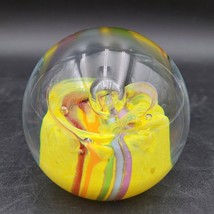 Vintage Caithness Paperweight Saffron Art Glass Colin Terris Rainbow Paperweight - £42.08 GBP