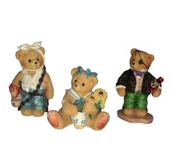 Set of 3 Vintage Ceramic Priscilla Hillman Cherished Teddy Bear Figurine... - $10.78