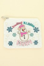   Christmas Snowman Beaded Coin Bag - $29.35