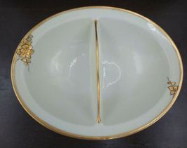 Haviland France Divided Vegetable Bowl Serving Dish Gold Trim Blossom Floral 10" image 3