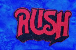 RUSH Logo  Iron On Sew On Embroidered Patch 3 1/4 &quot;x 2&quot; - £5.49 GBP