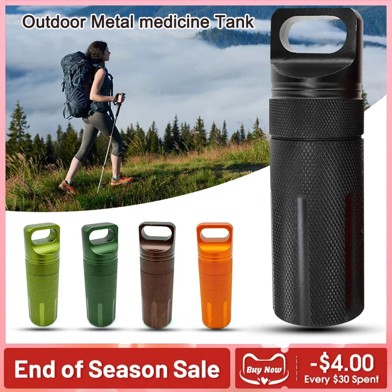 EDC waterproof Container capsule dry pill outdoor hike camp medicine holder - £10.65 GBP