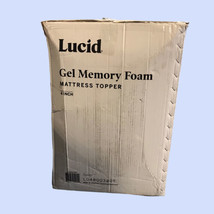 LUCID 4 Inch Gel Memory Foam Mattress Topper Blue Queen Size 59in x 79in #DB2051 - £88.41 GBP