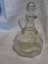 Cruet w/ Original Stopper-Clear Glass-Mid Century-Hazel Atlas?-Stamped 3... - $19.16 CAD