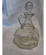Cruet w/ Original Stopper-Clear Glass-Mid Century-Hazel Atlas?-Stamped 3-K-802 - $14.00