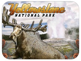 Yellowstone National Park with Moose and Old Faithful Fridge Magnet - $7.99