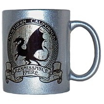 Northern California Renaissance Pleasure Faire Metallic Silver Dragon Coffee Mug - £26.36 GBP