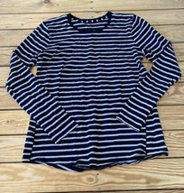 Lululemon Women’s Striped Long Sleeve Top Size 10 White Black A4 - $28.71