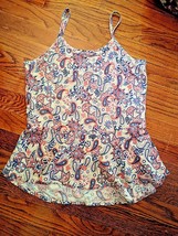 Almost Famous Too Tank Top Multicolor Girls Size 10 12 Peplum Waist - $9.90