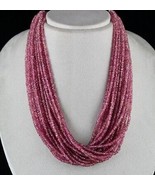 Natural Pink Tourmaline Beaded Necklace 917 Carats Faceted Gemstone Silv... - $1,520.00