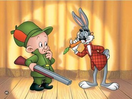 Warner Bros. &quot;GROUCHO BUGS&quot; Bugs Bunny &amp; Elmer Fudd Animation Giclee Gift - £194.76 GBP