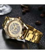 Elegant 2024 Womens Diamond Quartz Gold Watch - $75.63 CAD