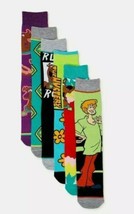 Scooby Doo~Shaggy~Mystery Van Socks 6 Pair CREW SOCKS~Mens size 8-12~Boy&#39;s Gift - £20.42 GBP
