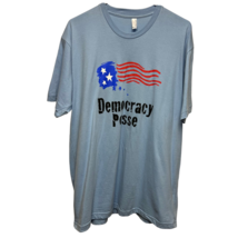 Democracy Posse Mens American Apparel Graphic T-Shirt Blue Patriotic USA XL - $12.91