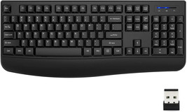 Wireless Keyboard, 2.4G Ergonomic Full Size Wireless Computer Keyboard - £13.13 GBP