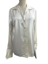 NWT Lauren Ralph Lauren Button-Down French Cuff 100% Silk Blouse Top Size 8 - $927.78 MXN