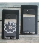 Two (2) Sticker Phone Wallet Pockets ~ Black/Silver ~ ID &amp; Credit Card H... - $28.05 CAD