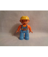 LEGO Duplo Bob the Builder Replacement Figure Orange Shirt Blue Overalls  - $2.51