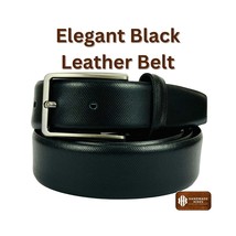 Handmade Black Full Grain Leather Belt: Formal Business Wear - $1,895.83 MXN