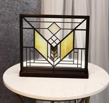 Frank Lloyd Wright Lake Geneva Tulip Scene Stained Glass Wall Or Desktop... - $81.99