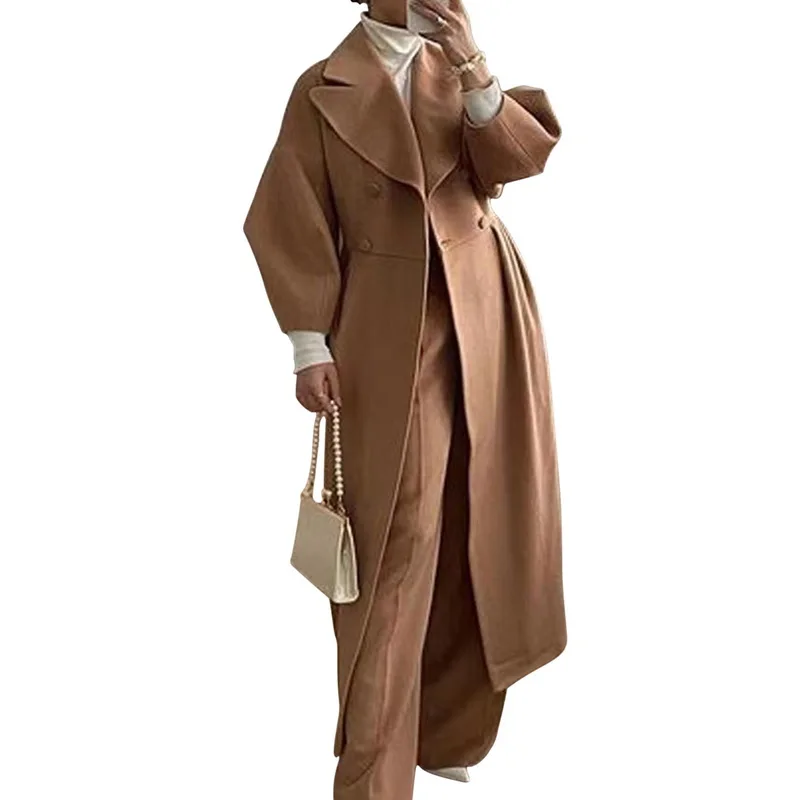 Designer Women Suits Overcoat Formal Winter Thick Cashmere Double Breasted Custo - £193.44 GBP
