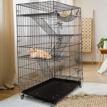 4-Tier Cat Cage Indoor Outdoor Cats Pet Enclosures Metal Playpen Kennels Crate - £121.00 GBP