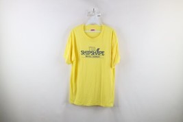 Vintage 80s Mens Size Large Spell Out Royal Caribbean Cruise T-Shirt Yellow USA - $34.60