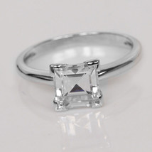 925 Sterling Silver Top Design Square Shape 2.30 Carat Solitaire Engagement Ring - £52.93 GBP