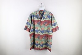 Vintage Tommy Bahama Mens Medium Distressed Rainbow Flower Hawaiian Butt... - $34.60