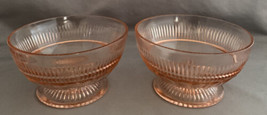 Hocking Coronation Pink Depression Glass Vintage Footed Sherbet Dish set of 2 - £6.37 GBP