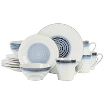 Gibson Elite Spiral Embossed 16 Piece Stoneware Dinnerware Set in Blue - $98.95