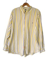 Ralph Lauren Blake Mens Button Down Shirt Size 2X Big Striped Yellow Pon... - $23.74