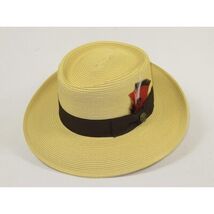Men Bruno Capelo Braid Straw Hat Wide Brim GAMBLER GAMS202 Natural/Brown image 2