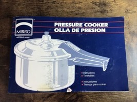 Vtg 80’s Mirro-Matic 4/6 Qt Pressure Cooker INSTRUCTION BOOK Recipes Timetables - $7.92