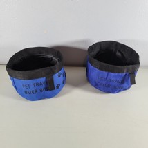 Dogs Travel Water Bowls With Paw Print Lot of 2 Blue Pets at Play - £7.49 GBP