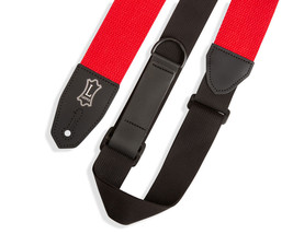 Levy’s 2&quot; Right Height Red Cotton Leather Guitar Strap, Red - $29.99
