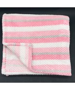 Cudlie NY Striped Baby Blanket Pink Gray White Popcorn Plush Single Layer - £6.36 GBP