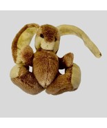 Easter Bunny Fluffy Two-Tone Brown Plush 10&quot; Rabbit Articulated Limbs Lo... - £9.56 GBP