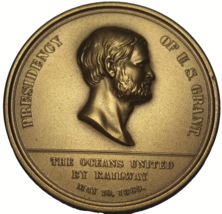 RARE~RARE~The Oceans United by Railway US Mint 1869 Bronze Medal~Smithso... - £705.02 GBP