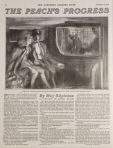 1925 Magazine Picture Man &amp; Woman in Coach Illustrated by George Wright - £12.81 GBP