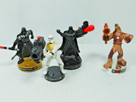 Star Wars Attacktix Lot Wookiee Commando Chrome Stormtrooper &amp; 2 Darth Vader - £14.31 GBP