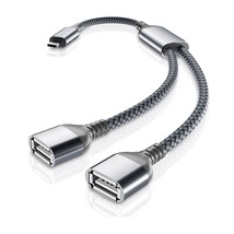 Usb C Male To Dual Usb Female Cable Adapter 1Ft,Thunderbolt 3 To Double Type A 2 - £14.45 GBP